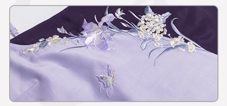 Women Purple Hanfu Chinese Song Dynasty Fashion Dress