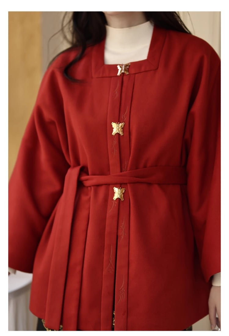 Women Winter Dress Fashion Hanfu Plus Velvet Short Coat