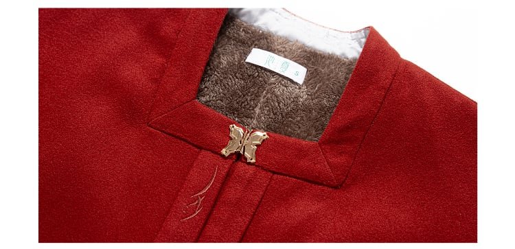 Women Winter Dress Fashion Hanfu Plus Velvet Short Coat