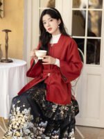 Women Winter Dress Fashion Hanfu Plus Velvet Short Coat - Image 4