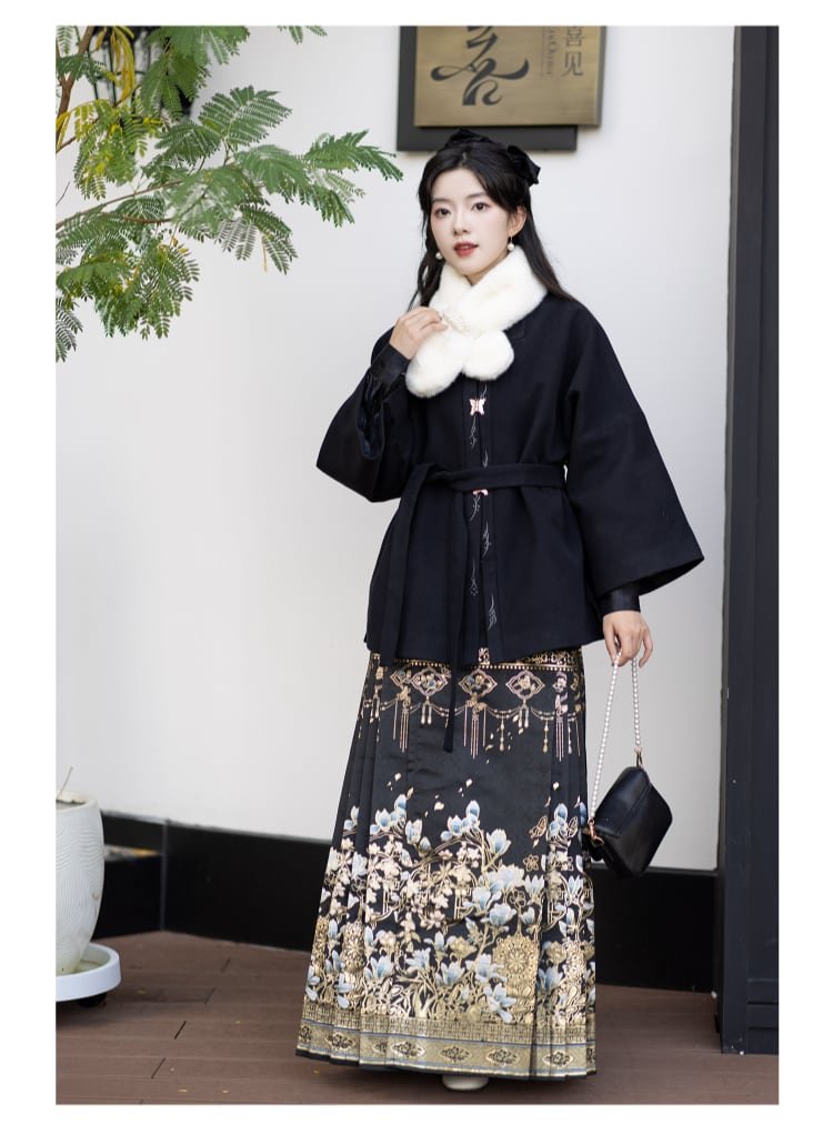 Women Winter Dress Fashion Hanfu Plus Velvet Short Coat