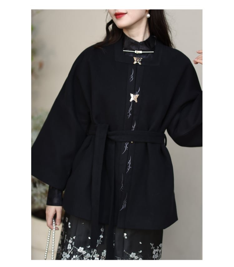 Women Winter Dress Fashion Hanfu Plus Velvet Short Coat