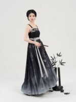 Women’s Black Dress Chinese Style Hanfu Dress - Image 2