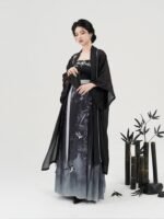 Women’s Black Dress Chinese Style Hanfu Dress - Image 3
