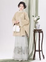 Womens Cape Chinese Woolen Cloak - Image 2