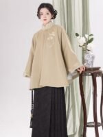Womens Cape Chinese Woolen Cloak - Image 4