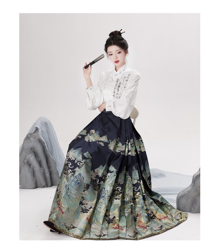 Women's Clothing Modern Hanfu Shirt Horse Face Skirt