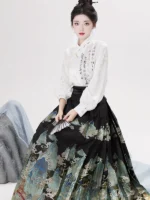 Women’s Clothing Modern Hanfu Shirt Horse Face Skirt - Image 2
