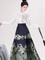 Women’s Clothing Modern Hanfu Shirt Horse Face Skirt - Image 3