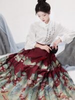 Women’s Clothing Modern Hanfu Shirt Horse Face Skirt - Image 4