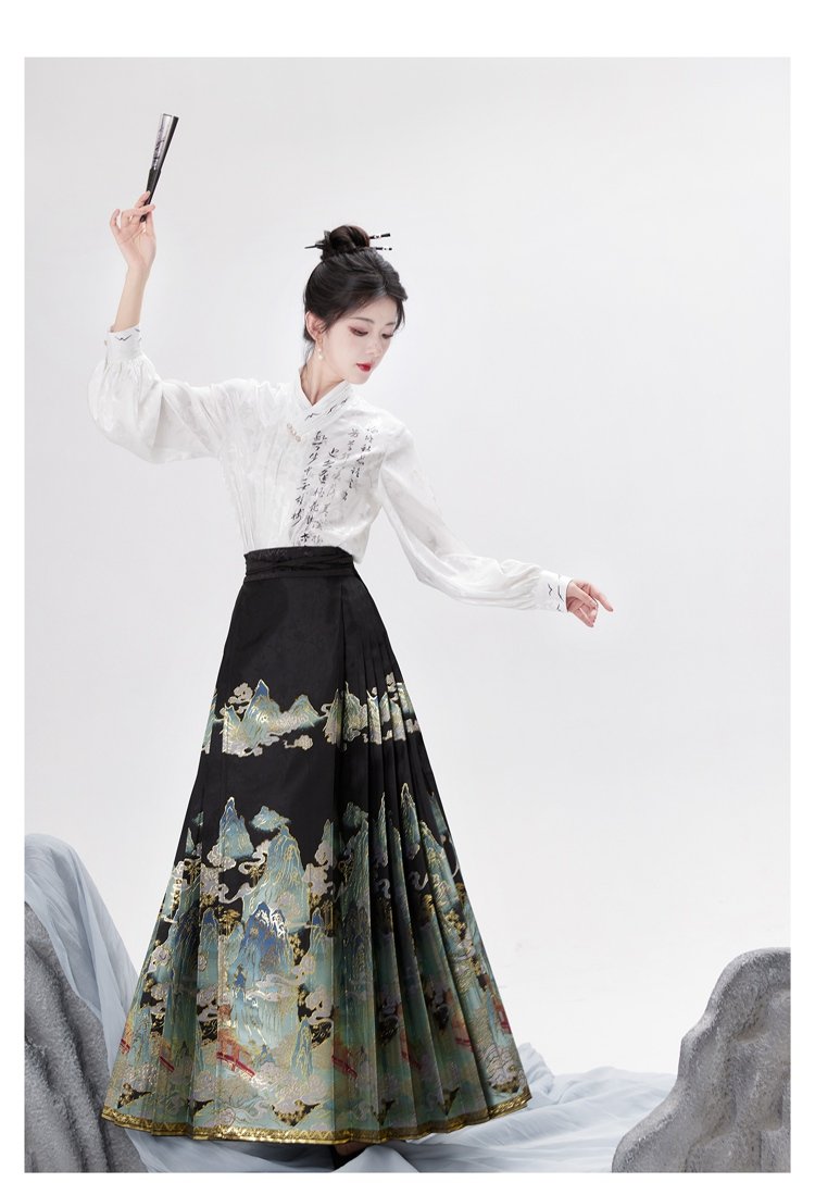 Women's Clothing Modern Hanfu Shirt Horse Face Skirt