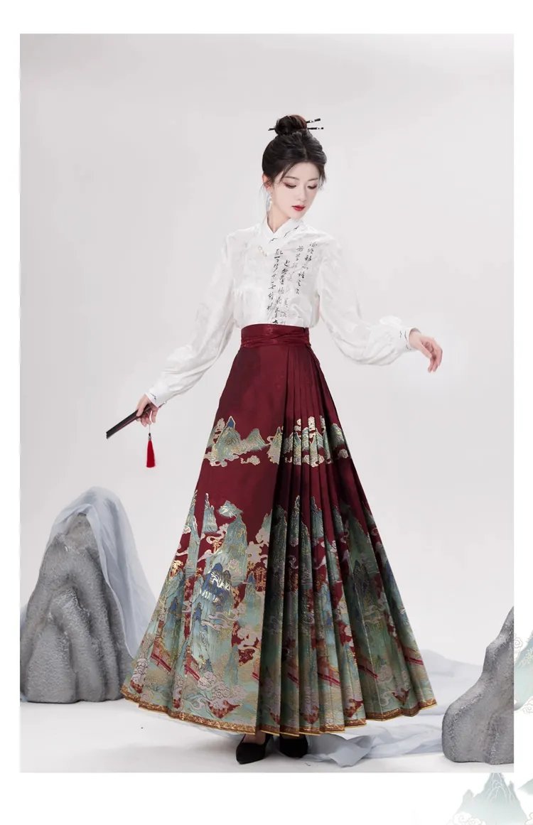 Women's Clothing Modern Hanfu Shirt Horse Face Skirt