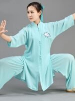 Women’s Tai Chi Clothing Ice Silk Cotton Training Suit - Image 2