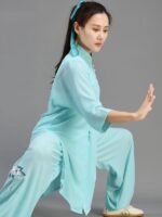 Women’s Tai Chi Clothing Ice Silk Cotton Training Suit - Image 3