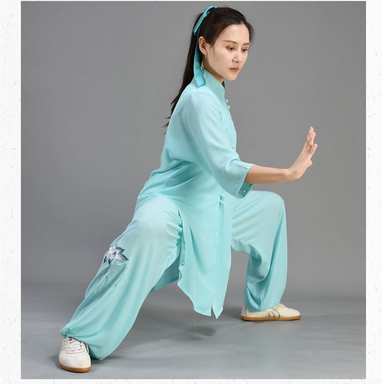 Women's Tai Chi Clothing Ice Silk Cotton Training Suit