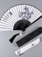 Ancient Chinese Fan Portable Bamboo Folding Fan - Image 2
