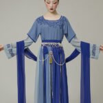 Ancient Chinese Traditional Dress Blue Dancing Hanfu