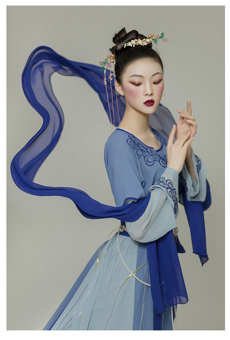 Ancient Chinese Traditional Dress Blue Hanfu