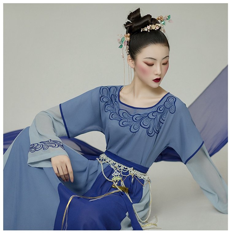 Ancient Chinese Traditional Dress Blue Hanfu