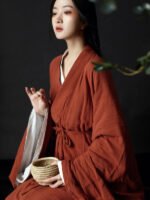 Wei Jin Style Red Hanfu Dress Women