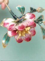 Antique Style Silk Flower Hairpin Retro Hanfu Accessories - Image 3