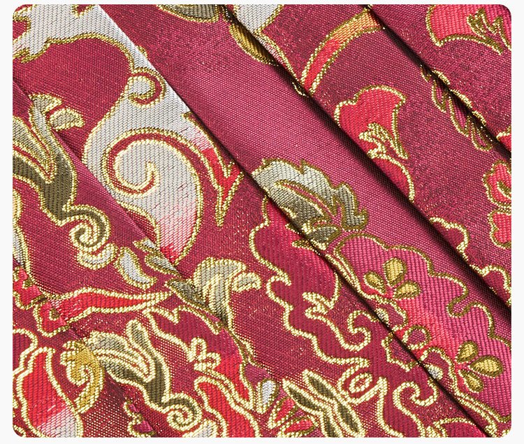Close-up of auspicious deer brocade with gold threads