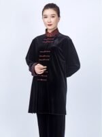 Luxurious Velvet Tai Chi Uniform for Unisex – Autumn/Winter - Image 2
