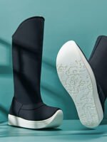 Black Hanfu Boots for Men Thick-Soled Canvas Tall Boots - Image 2