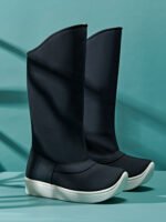 Black Hanfu Boots for Men Thick-Soled Canvas Tall Boots - Image 3