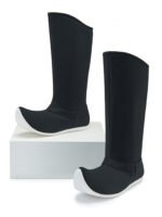 Black Hanfu Cloth Boots for Men – Upturned Toe Canvas Boots