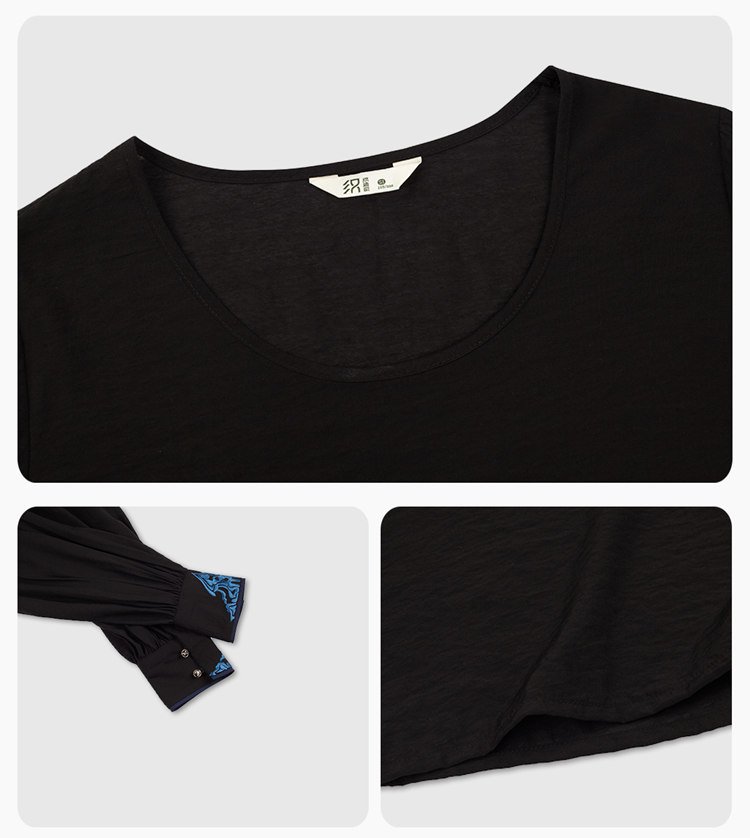 Simple black round-neck top