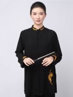 Zen Embroidered Tai Chi Outfit for Women – Flowing Martial Arts Set - Image 5
