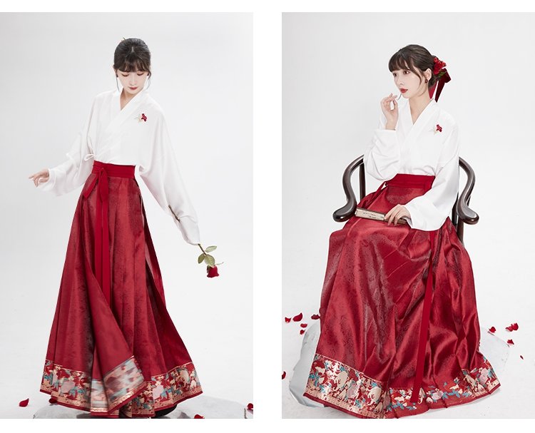 Red Modern Hanfu Skirt