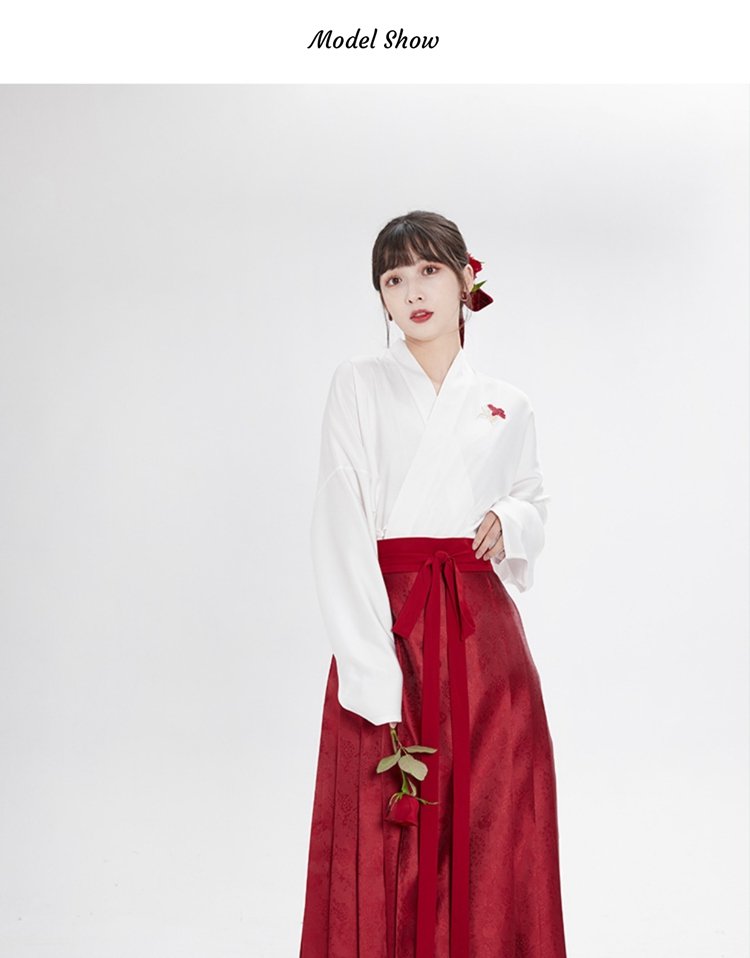 Red Modern Hanfu Skirt