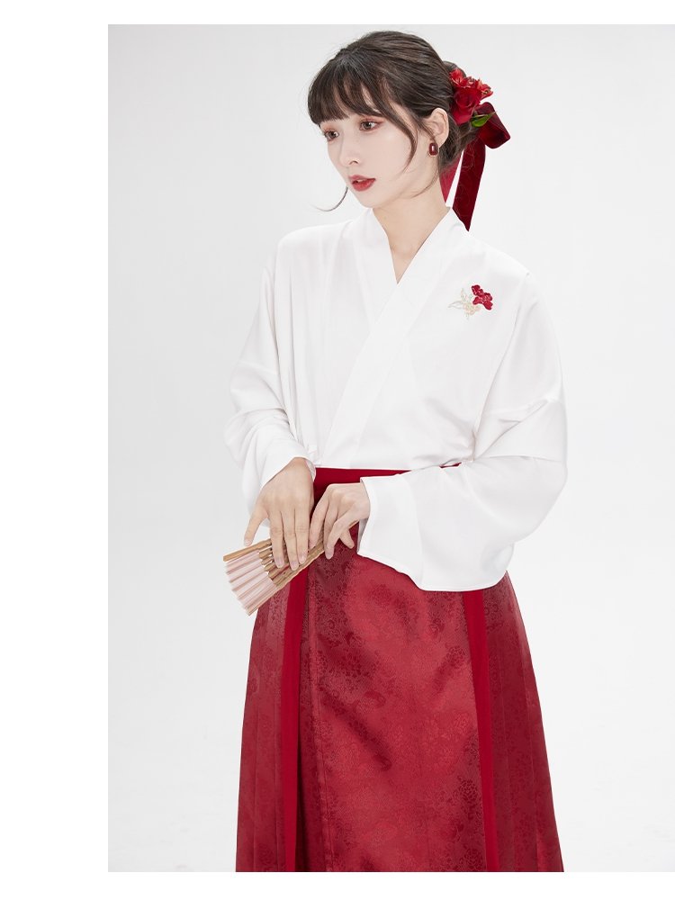 Red Modern Hanfu Skirt