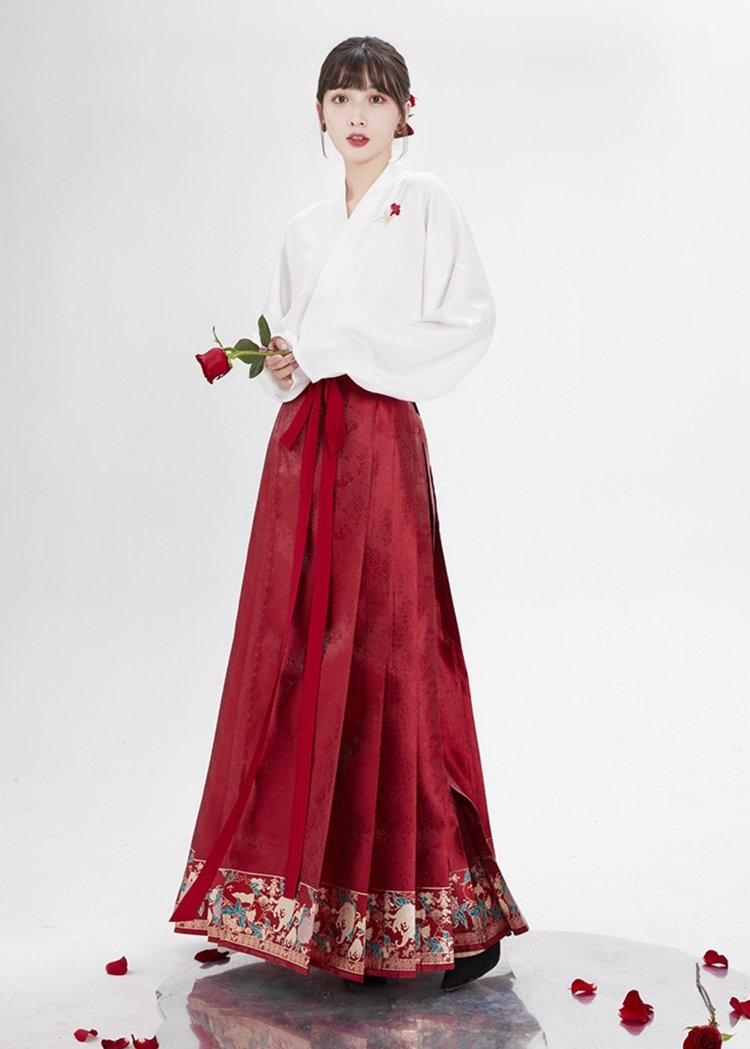 Red Modern Hanfu Skirt