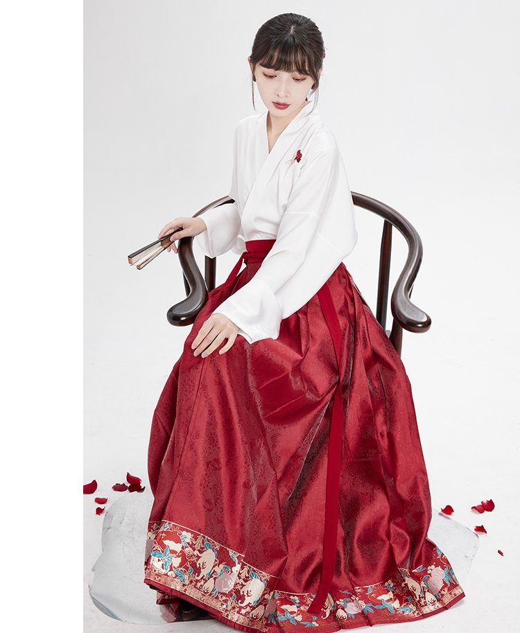 Red Modern Hanfu Skirt