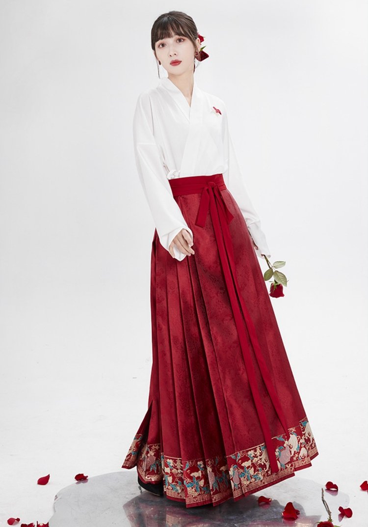Red Modern Hanfu Skirt