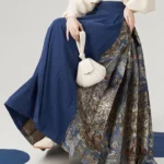 Blue Brocade Ma Mian Skirt Ming Dynasty Horse-Face Skirt