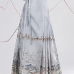 Blue Landscape Ma Mian Skirt Fairyland Brocade Hanfu Skirt