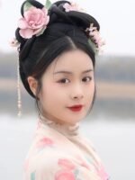 Hanfu Embroidered Headdress Camellia Flower Hair Pins - Image 2