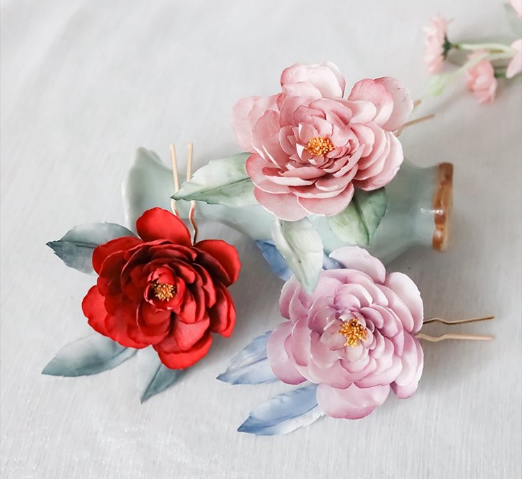 Camellia Flower Hair Pins
