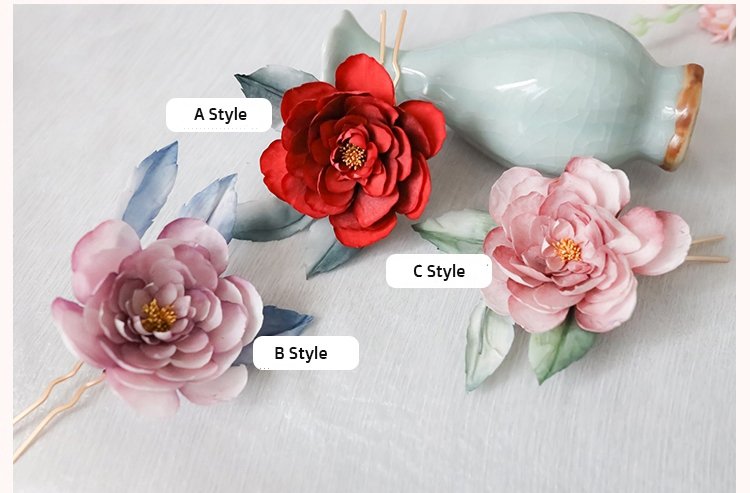 Camellia Flower Hair Pins