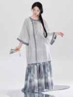 New Chinese Style Set Women – Embroidered Hanfu Inspired Outfit - Image 4