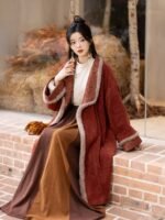 Warm Chenille Winter Coat with Tang-Inspired Embroidery - Image 4