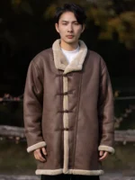 Men’s Chinese Cotton Jacket – Natural Oriental Casual Mandarin Collar