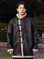 Men’s Chinese Cotton Jacket – Natural Oriental Casual Mandarin Collar - Image 3