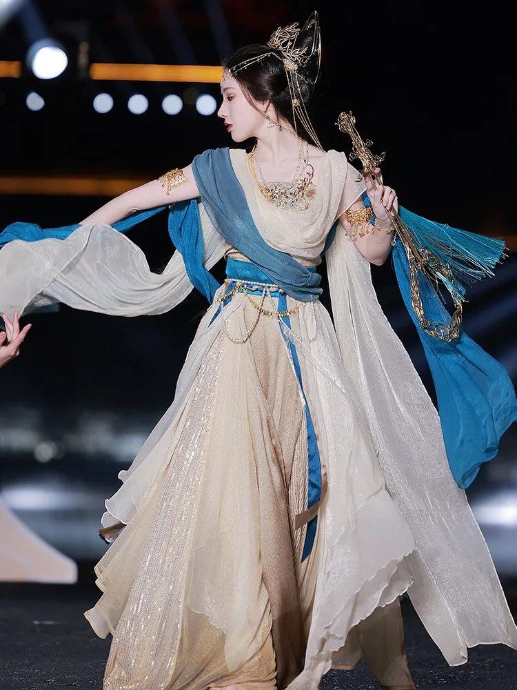 Chinese Dunhuang Feitian Costume Dance Performence Dress