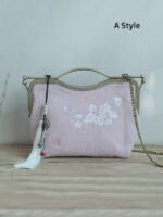 Chinese Cheongsam Embroidered Floral Handbag Portable Crossbody Bag
