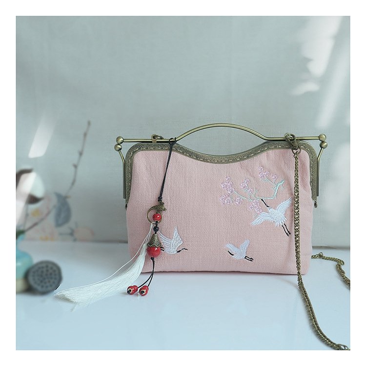 Chinese Embroidered Floral Handbag
